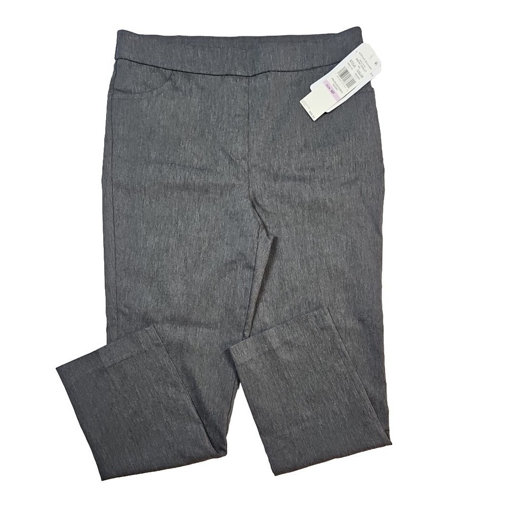 Alfred Dunner‎ Women's Gray Pull-On Mid-Rise Slacks Size 6 Petite - NWT